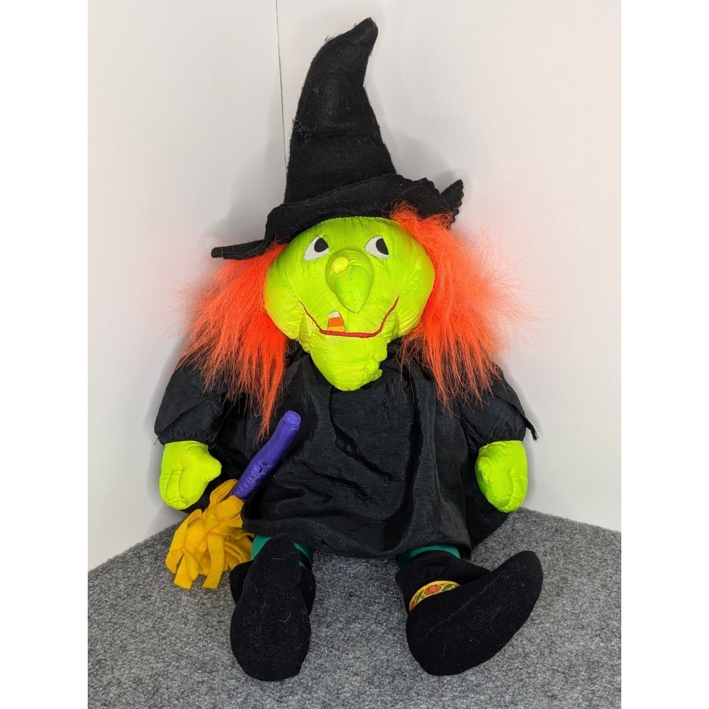 Vtg 1994 Puffy Nylon Parachute Plush Halloween Witch International Silver Co.
